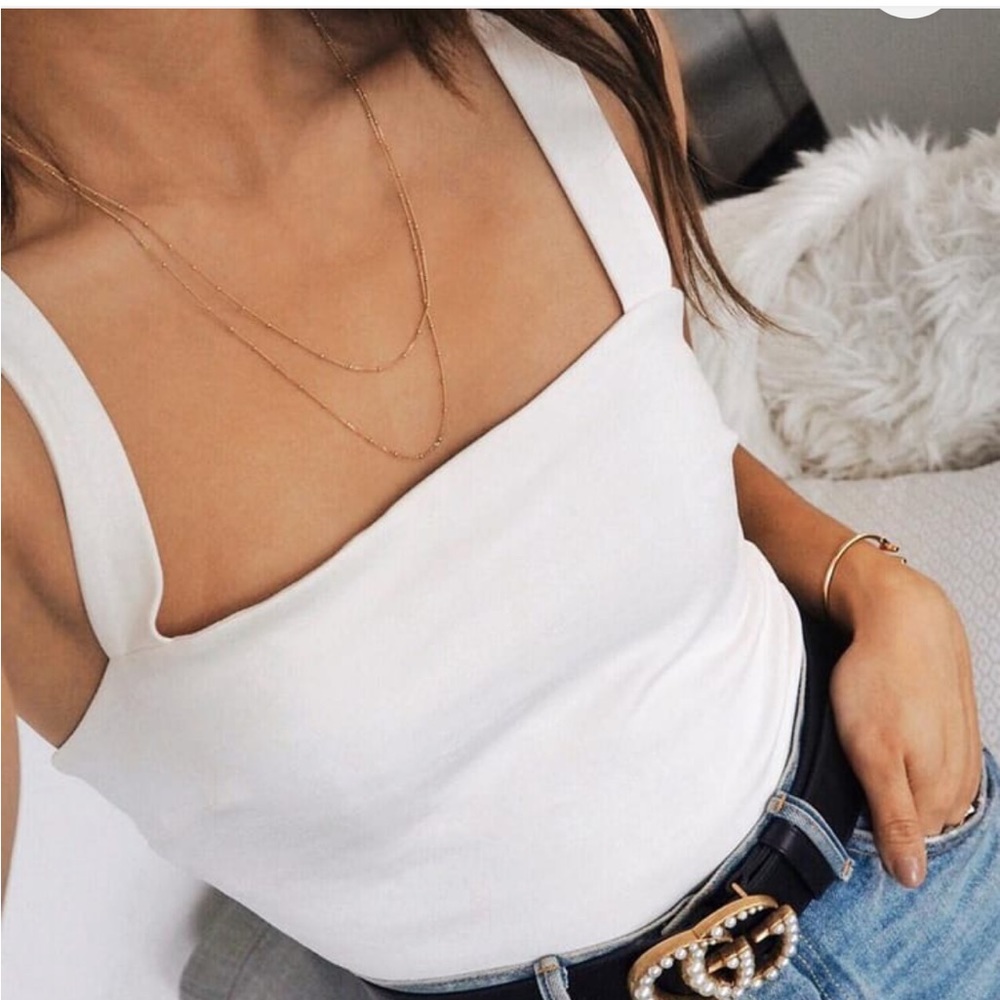 White sleeveless bodysuit
